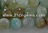 CAG8995 15.5 inches 8mm faceted round fire crackle agate beads