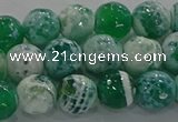 CAG9008 15.5 inches 8mm faceted round fire crackle agate beads