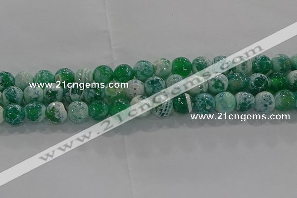 CAG9008 15.5 inches 8mm faceted round fire crackle agate beads