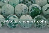 CAG9010 15.5 inches 12mm faceted round fire crackle agate beads