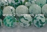 CAG9011 15.5 inches 14mm faceted round fire crackle agate beads