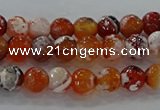 CAG9014 15.5 inches 6mm faceted round fire crackle agate beads