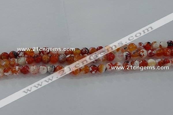 CAG9014 15.5 inches 6mm faceted round fire crackle agate beads