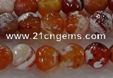 CAG9016 15.5 inches 10mm faceted round fire crackle agate beads