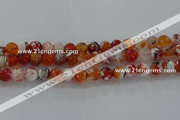 CAG9016 15.5 inches 10mm faceted round fire crackle agate beads