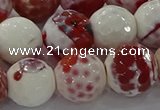 CAG9019 15.5 inches 16mm faceted round fire crackle agate beads