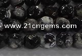 CAG9029 15.5 inches 6mm faceted round fire crackle agate beads