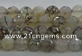 CAG9035 15.5 inches 6mm faceted round dragon veins agate beads