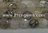 CAG9036 15.5 inches 8mm faceted round dragon veins agate beads