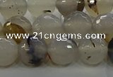 CAG9037 15.5 inches 10mm faceted round dragon veins agate beads