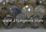 CAG9038 15.5 inches 12mm faceted round dragon veins agate beads