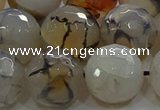 CAG9040 15.5 inches 16mm faceted round dragon veins agate beads