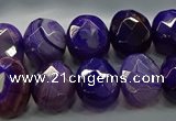 CAG9043 15.5 inches 12*16mm faceted oval line agate beads