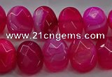 CAG9044 15.5 inches 12*16mm faceted oval line agate beads