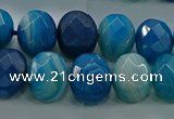 CAG9045 15.5 inches 12*16mm faceted oval line agate beads