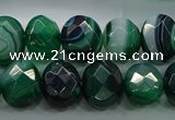 CAG9046 15.5 inches 12*16mm faceted oval line agate beads