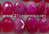 CAG9050 15.5 inches 13*18mm faceted oval line agate beads