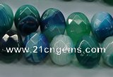 CAG9052 15.5 inches 13*18mm faceted oval line agate beads