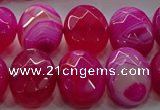 CAG9056 15.5 inches 15*20mm faceted oval line agate beads