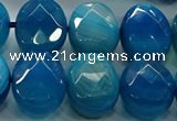 CAG9057 15.5 inches 15*20mm faceted oval line agate beads