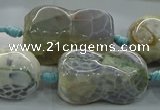 CAG9067 15.5 inches 16*30mm peanut-shaped fire crackle agate beads