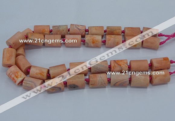 CAG9075 15.5 inches 15*17mm - 15*20mm tube dragon veins agate beads