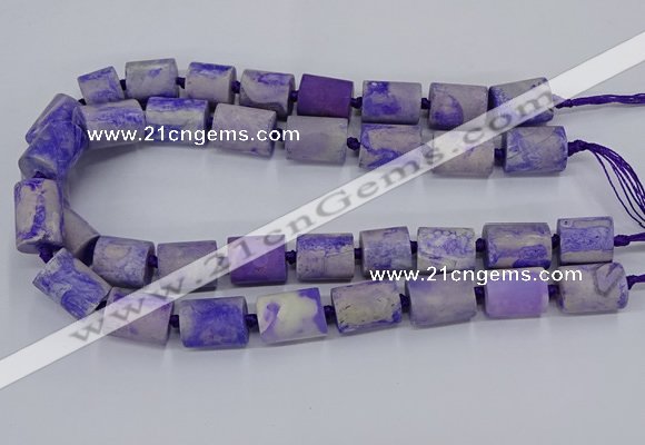 CAG9076 15.5 inches 15*17mm - 15*20mm tube dragon veins agate beads