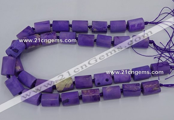 CAG9077 15.5 inches 15*17mm - 15*20mm tube dragon veins agate beads