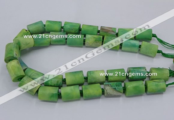 CAG9081 15.5 inches 15*17mm - 15*20mm tube dragon veins agate beads