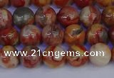 CAG9101 15.5 inches 6mm round red crazy lace agate beads