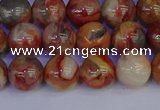 CAG9102 15.5 inches 8mm round red crazy lace agate beads