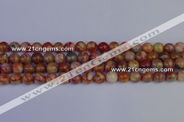 CAG9103 15.5 inches 10mm round red crazy lace agate beads