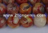 CAG9104 15.5 inches 12mm round red crazy lace agate beads