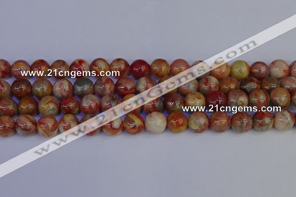 CAG9104 15.5 inches 12mm round red crazy lace agate beads