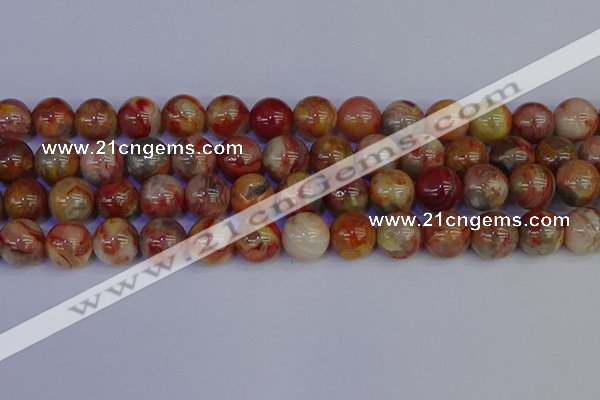 CAG9105 15.5 inches 14mm round red crazy lace agate beads