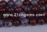 CAG9121 15.5 inches 6mm round red lightning agate beads