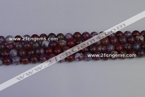 CAG9123 15.5 inches 10mm round red lightning agate beads