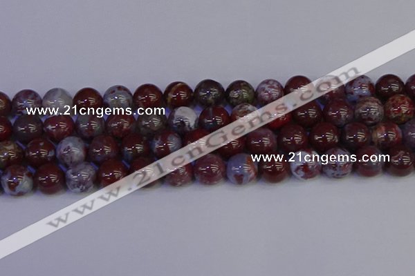 CAG9125 15.5 inches 14mm round red lightning agate beads