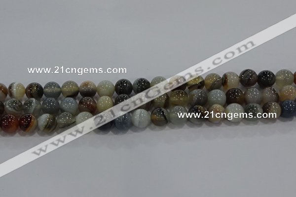 CAG9150 15.5 inches 10mm round line agate beads wholesale