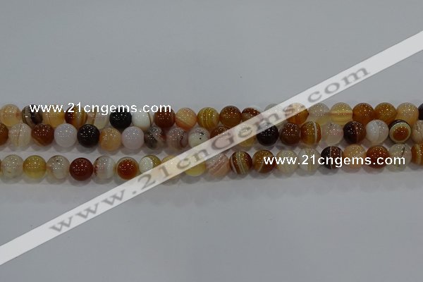 CAG9156 15.5 inches 8mm round line agate beads wholesale