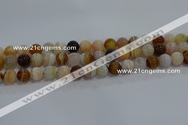 CAG9158 15.5 inches 12mm round line agate beads wholesale