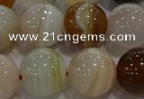 CAG9160 15.5 inches 16mm round line agate beads wholesale