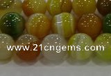 CAG9165 15.5 inches 10mm round line agate beads wholesale