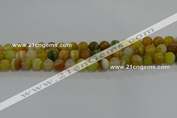 CAG9165 15.5 inches 10mm round line agate beads wholesale