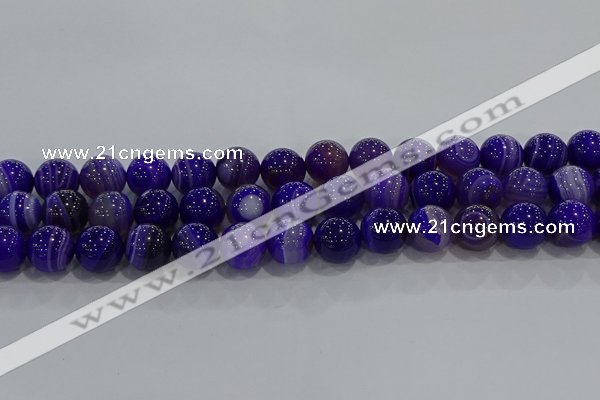 CAG9173 15.5 inches 12mm round line agate beads wholesale