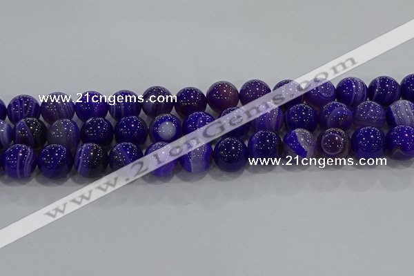 CAG9174 15.5 inches 14mm round line agate beads wholesale