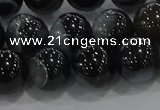 CAG9188 15.5 inches 12mm round line agate beads wholesale