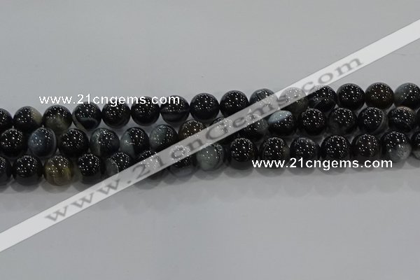 CAG9188 15.5 inches 12mm round line agate beads wholesale