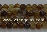 CAG9192 15.5 inches 4mm round line agate gemstone beads