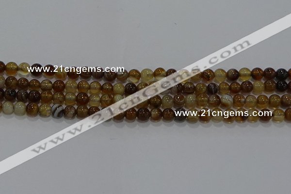 CAG9193 15.5 inches 6mm round line agate gemstone beads